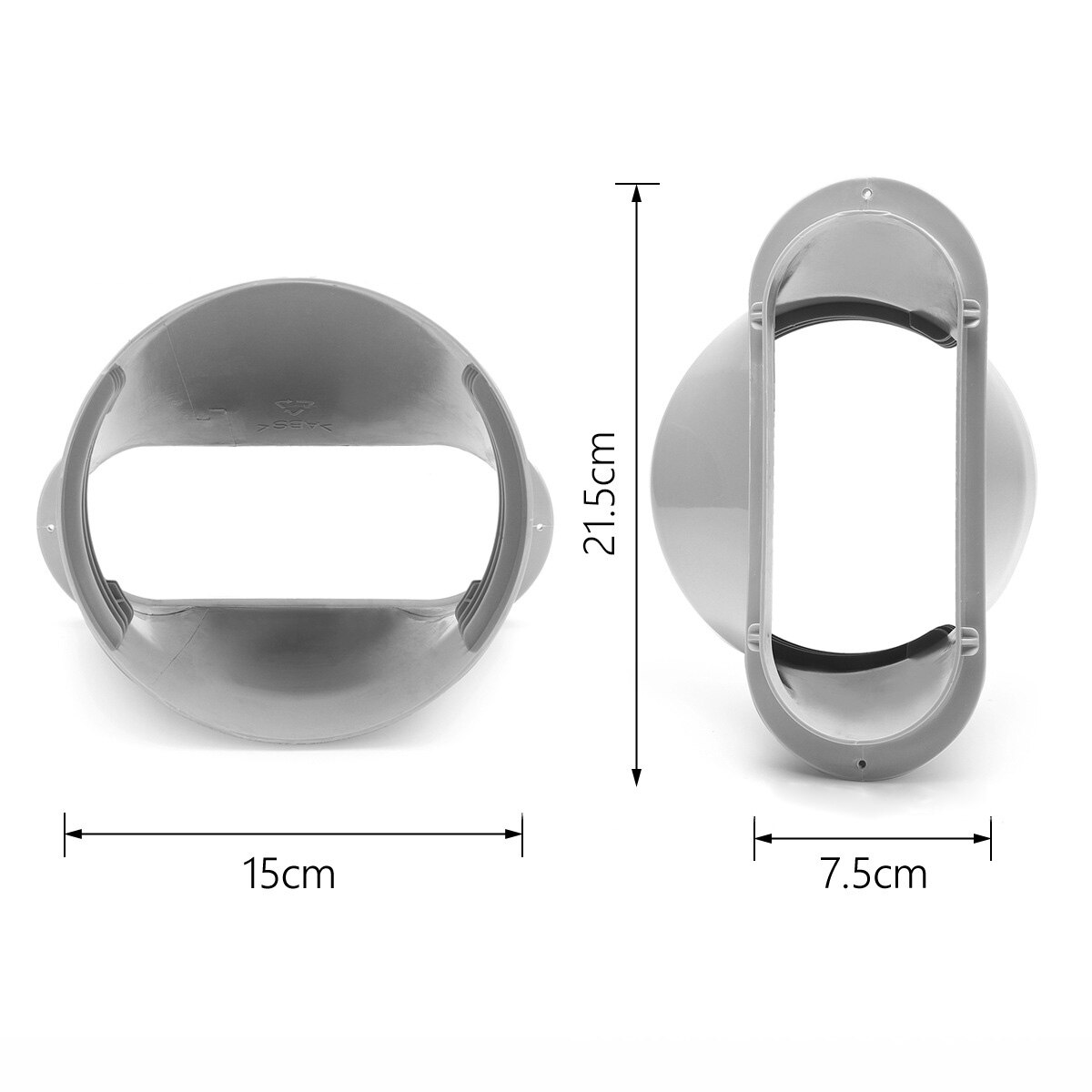 Conector de tubo adaptador para ventana de 6 pulgadas, para manguera de aire acondicionado portátil, aire acondicionado móvil, interfaz de boca plana de 15cm