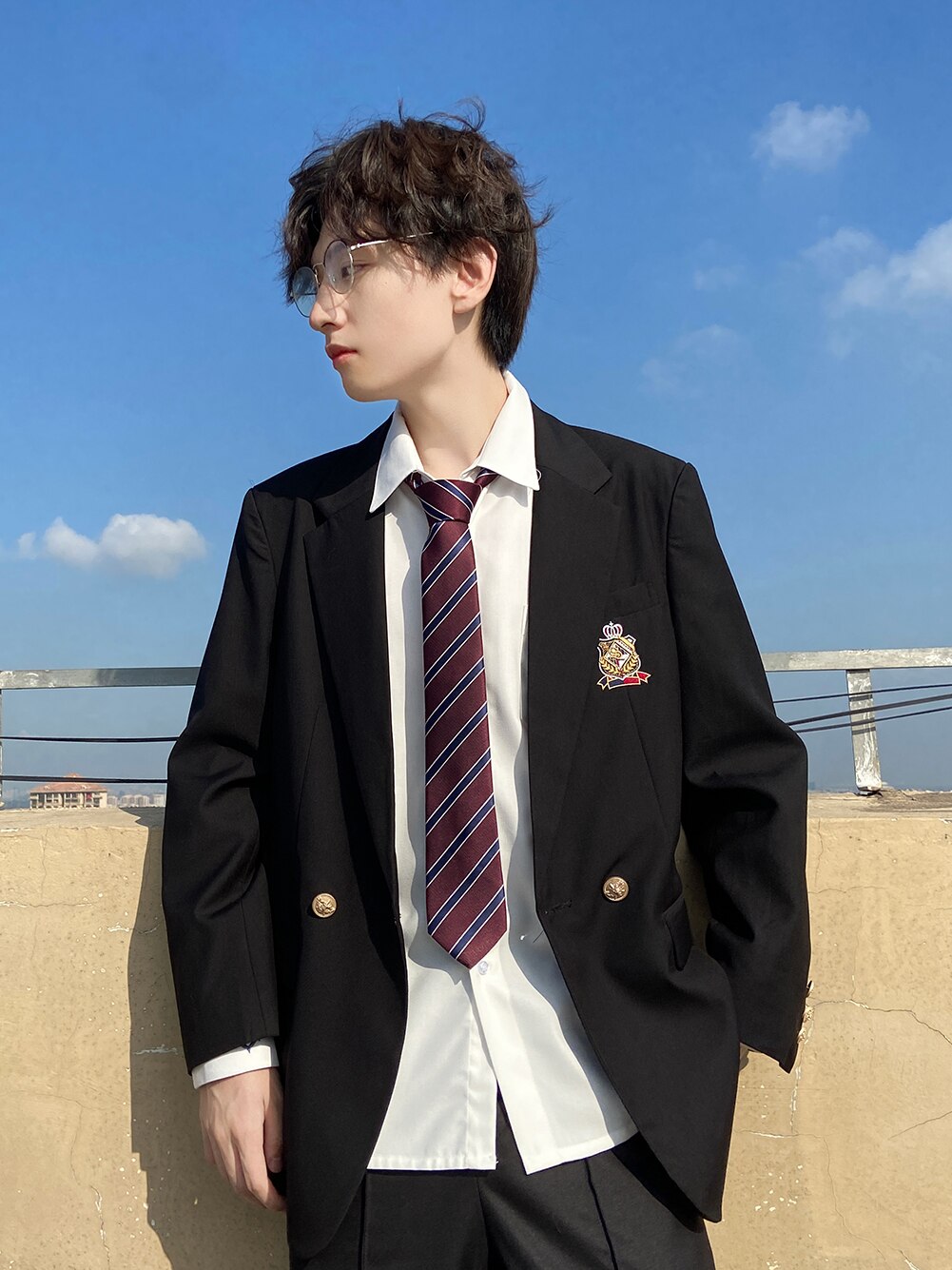 VEEKTIE Necktie Japanese JK/DK Style Striped School Uniform Ribbons Bow Tie for Boys Girls JK DK