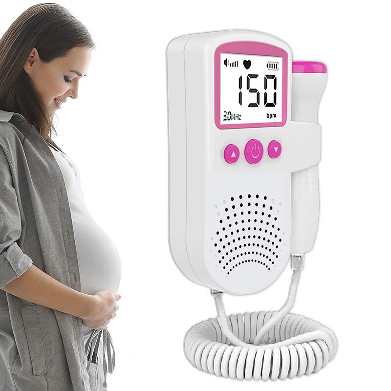 Portable Fetal Monitoring Baby Monitor Ultrasonic Baby Monitor 3.0MHz Pocket Ultrasonic Fetal Heartbeat Detector for Pregnant