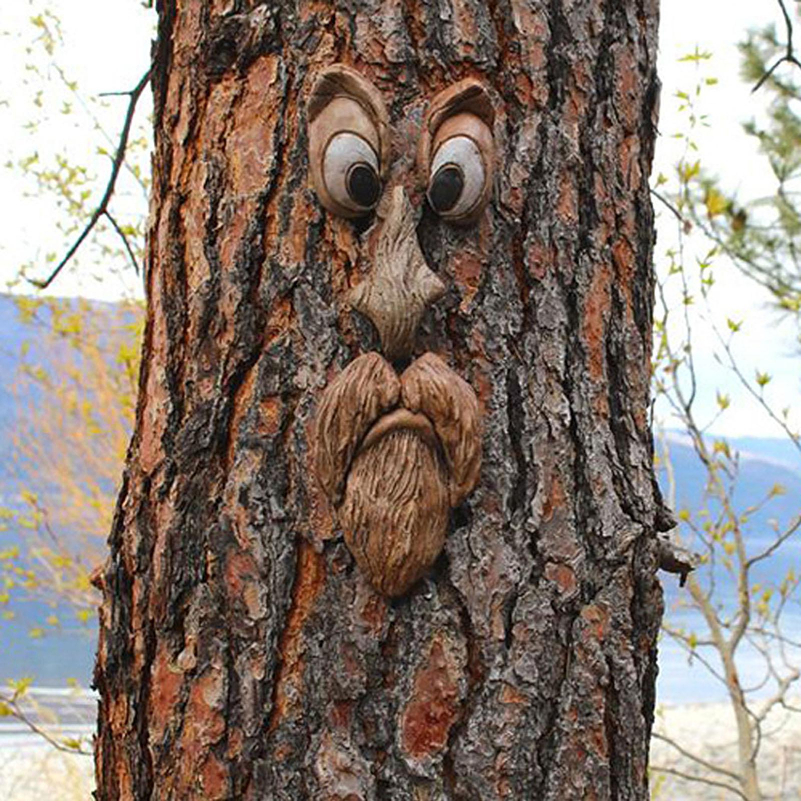 Sales! Tree Gezicht Decoratie Oude Man Gezicht Boom Tuin Peeker Grappig Grillige Outdoor Decoratie Yard Art Voor Gar