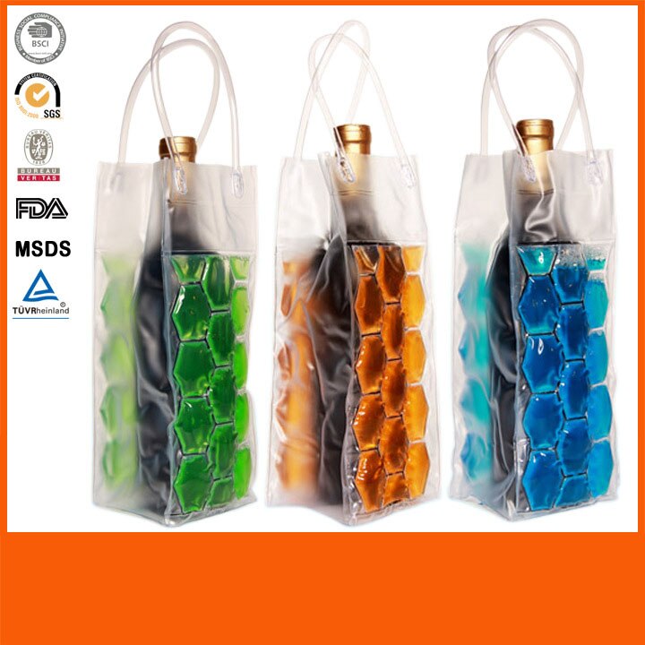 Rapid Ice Wine Cooler PVC Beer Cooler Bag Outdoors Ice Gel Bag Picnic CoolSacks Wine Cooler Chillers Freez Bag Bottle Cooler