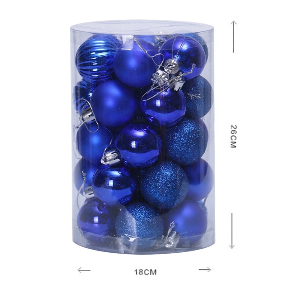 34 stuks kerstballen winkelcentrum plafond raam hangende bal ornament hanger kerstfeest kerstboomversiering: Blauw