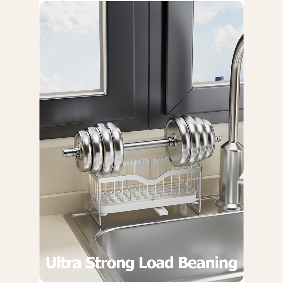 Kitchen Stainless Steel Sink Drain Rack Sponge Storage Holder Soap Drainer Towel Rack Shelf Organizer Kitchen Accessories Faucet