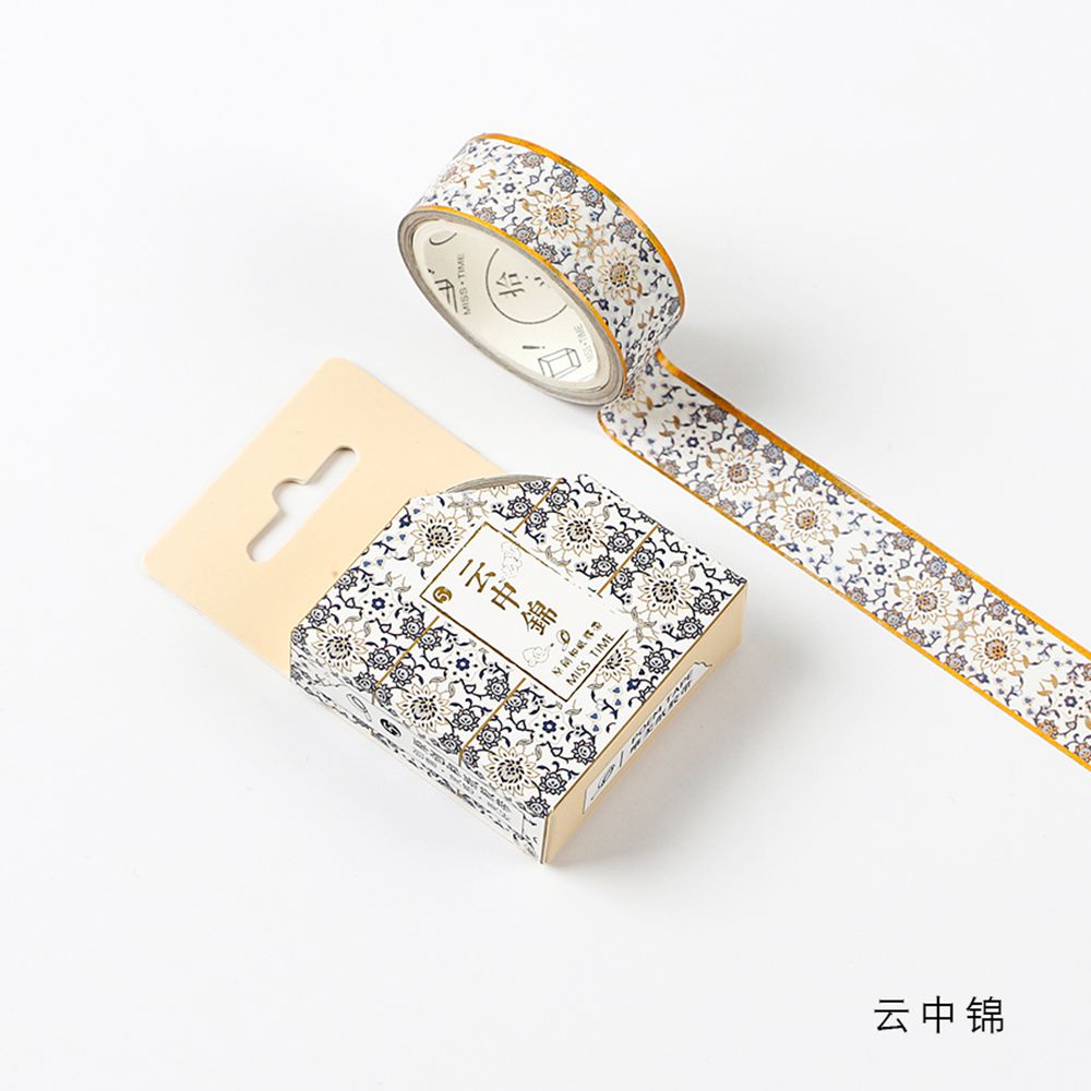 1Stck Gold Folie DIY Handwerk funkeln Papier Klebstoff Aufkleber Chinesische aufbringen Washi Band Jahrgang Klebstoff Washi Band Stationäbetreffend: 11