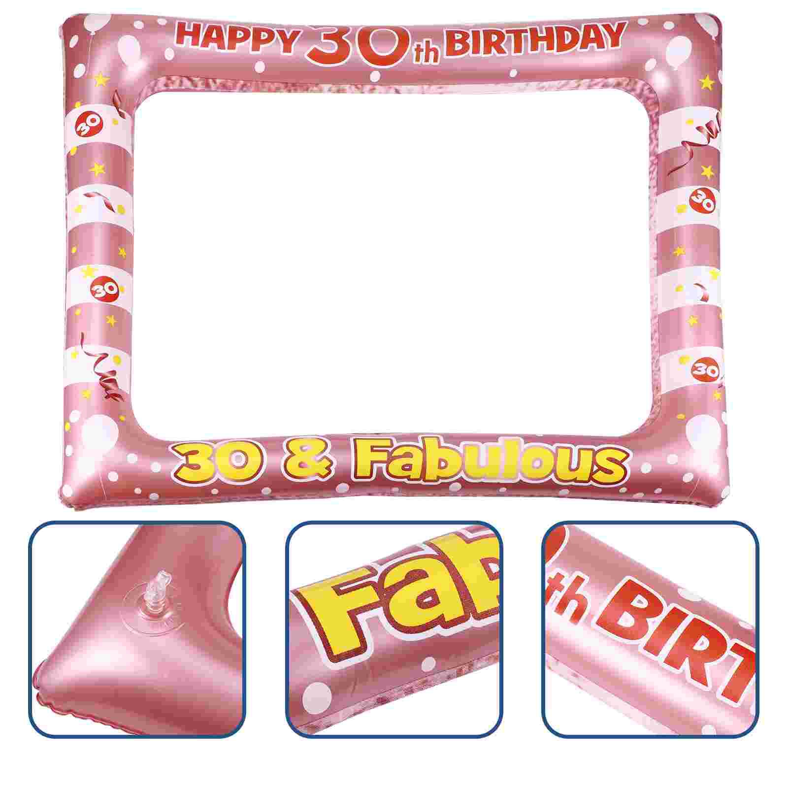 1 Pc Birthday Inflatable Photo Frame PVC Party Photo Props Supply for Age 18: 30 years old
