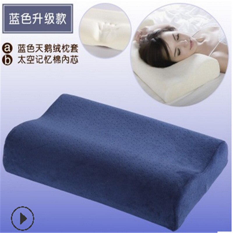 Memory Foam Pillow Contour Memory Foam Pillow Neck Back Support Orthopaedic Firm Head My Pillows Room Pillow: Blue