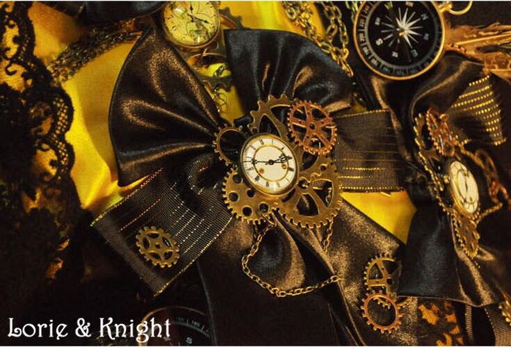 Japanse Harajuku Steampunk Gear Vintage Boog Hals Tie Punk Lolita Blouse Tie Voor Meisjes