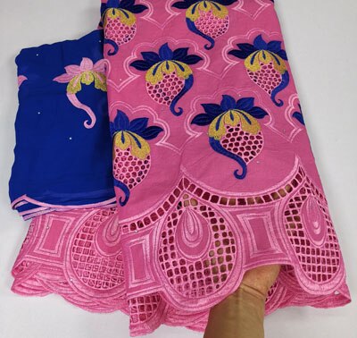 Afrikaanse Kant Stof 5Yards + 2Yards Katoen Voile Kant Van Emboridery Franse Kant Franse Kant Stof YLC837