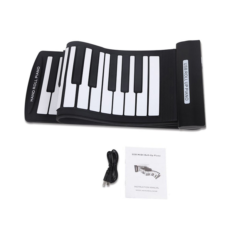 -portátil 61 teclas Flexible Roll-Up Piano USB MIDI teclado electrónico rollo de Piano de mano