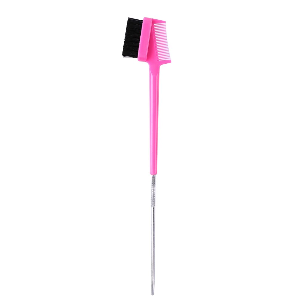 Edge Brush Comb Vendor Double Sided 3 in 1 Edge Control Brush For Baby Hair Salon Hair Comb Brushes Beauty Tools: Rose Red