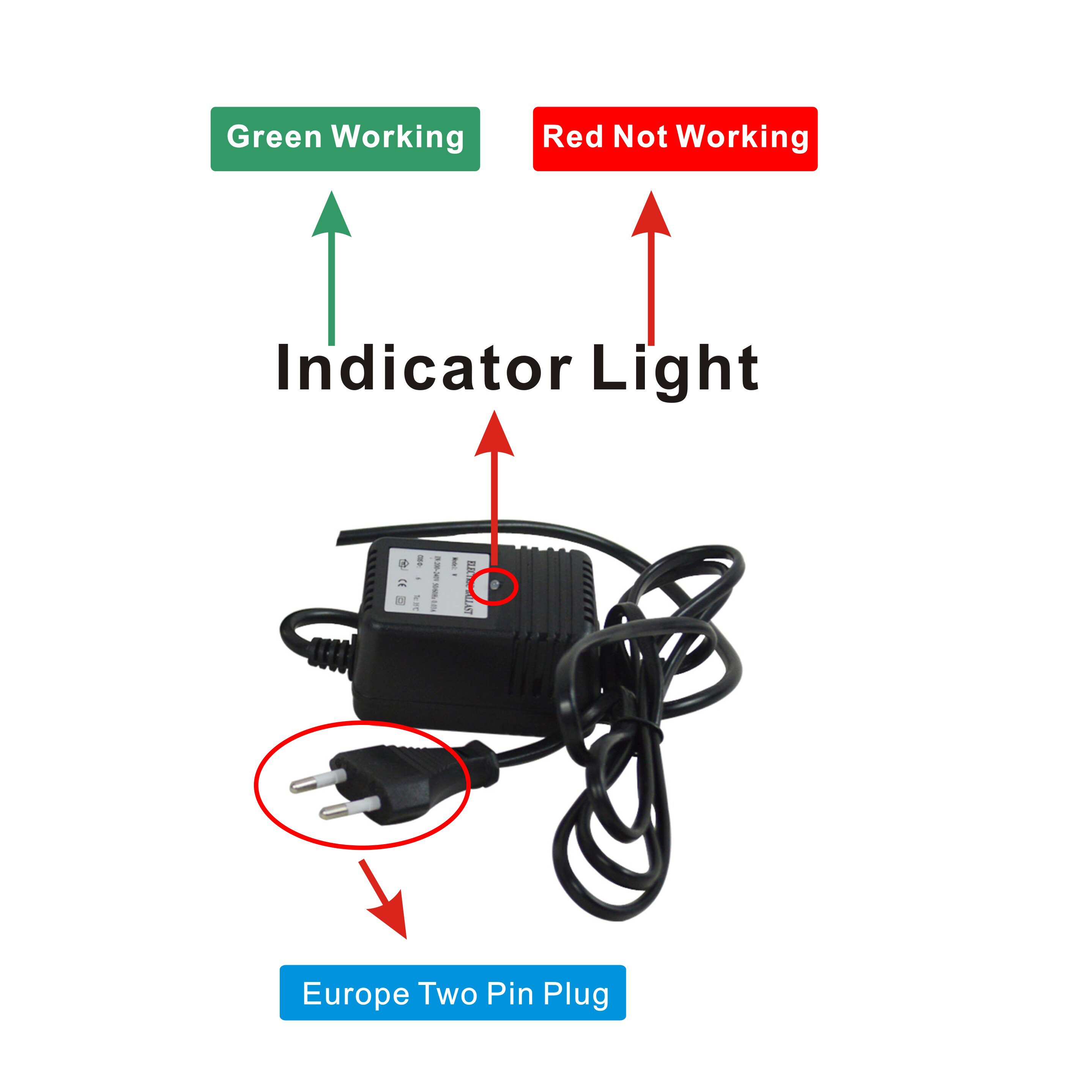 Ballast til 16w ultraviolet uv lys vandsterilisator 2 gpm, spænding : 200 - 240v,  europa to-benet stik
