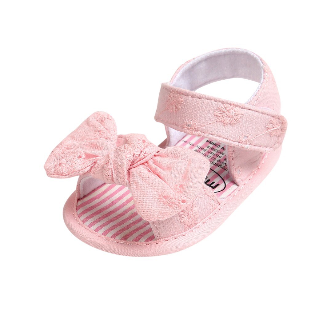 -né enfant bébé filles chaussures mignon enfant en bas âge première marche été sandales chaussures bébé nœud papillon couleur unie chaussures de marche