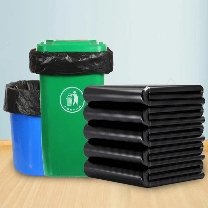 50 stk. store, svarte søppelsekker, tykke, hotellposer, eiendomsforvaltning, kjøkkenavfall, oppbevaring, store søppelsekker