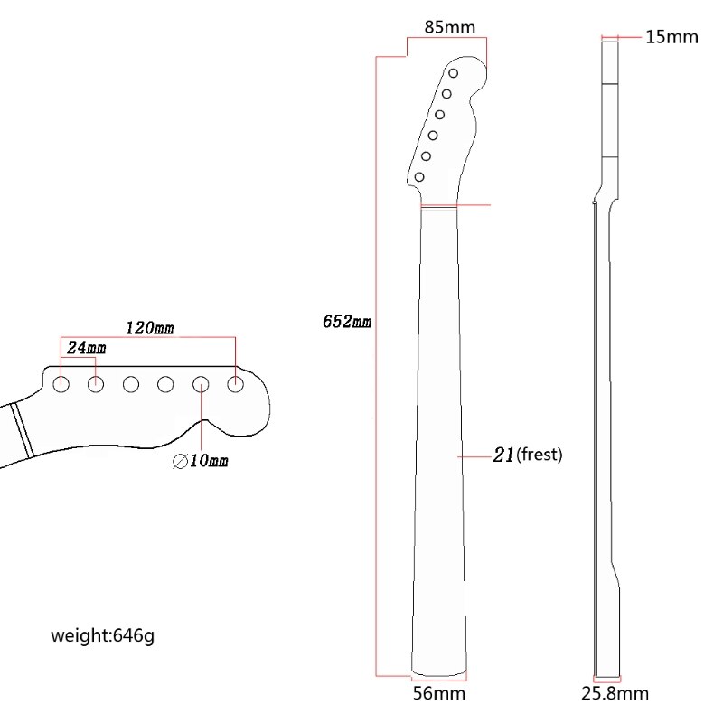 Technology wood Neck For TL Electric guitar Zebra Wood Neck