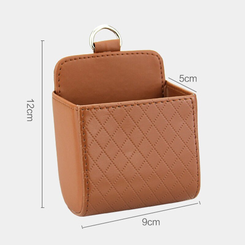Auto organizer box tas luchtuitlaat dashboard hangend leer universele auto mobiele telefoonhouder in auto interieur accessoires