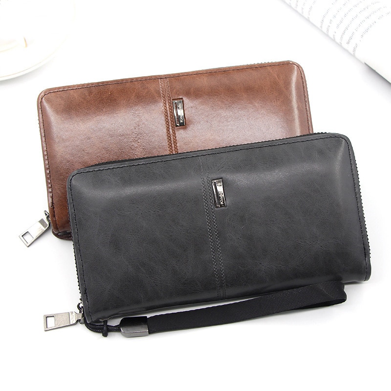 Organizer wallet for men Cellphone Wallet Men's Clutch Wallets Men Credit Card Holder2020 PU style leather Male Long Purse Zip