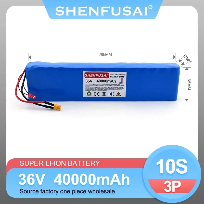 36V 18650 lithium 10s3p 40000mAh ion battery pack, suitable for 250w~ 500w electric bicycle/scooter, sold with charger