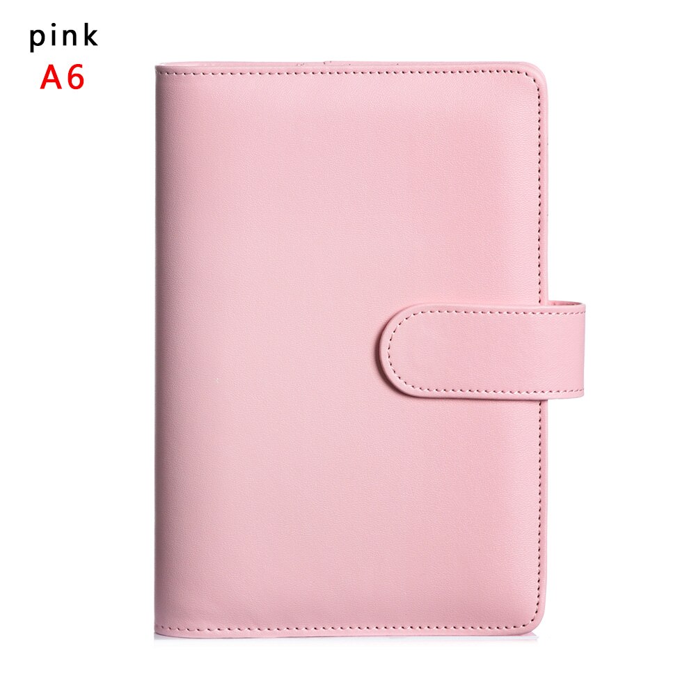 A5 A6 Classic Loose Leaf Ring Binder Notebook Multifunctional Planner Weekly Monthly Diary Notebook Cover Stationery: A6-pink