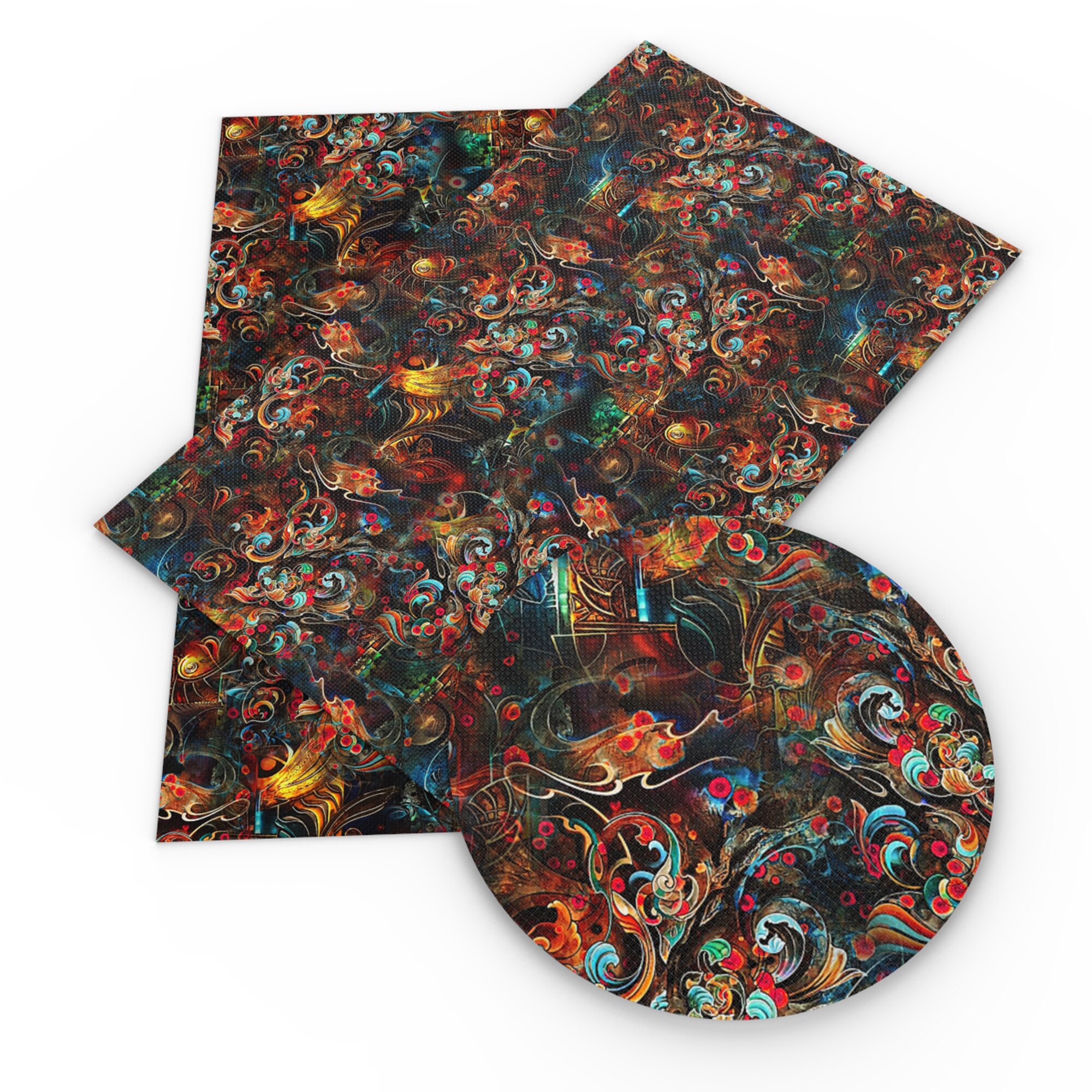 20*34cm Geometric Leopard Print Faux Leather Sheet Vinyl Leatherette Clothing Upholstery DIY Earring Accessories,1Yc13487: 1117295001