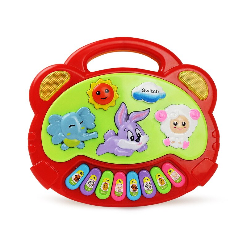 Juguete Musical con sonido de Animal de granja para niños, Piano de 2 colores, teclado con sonido de animales, instrumento Musical DS29: Red elephant