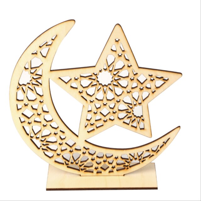 en bois Eid moubarak Ramadan décoration pour la nourriture Ramadan et Eid décor bricolage musulman Islam suspendus pendentifs Iftar déco: H