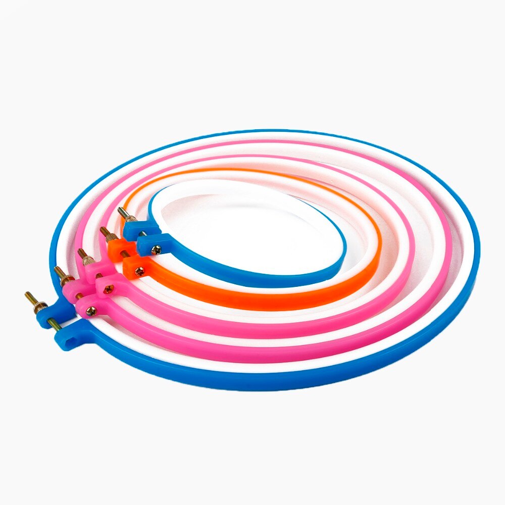 1Pc Cross Verstelbare Naaien Tool Plastic Embroidery Hoop Ring Frame Diy Needlecraft Kruissteek Machine Ronde Loop Handgereedschap