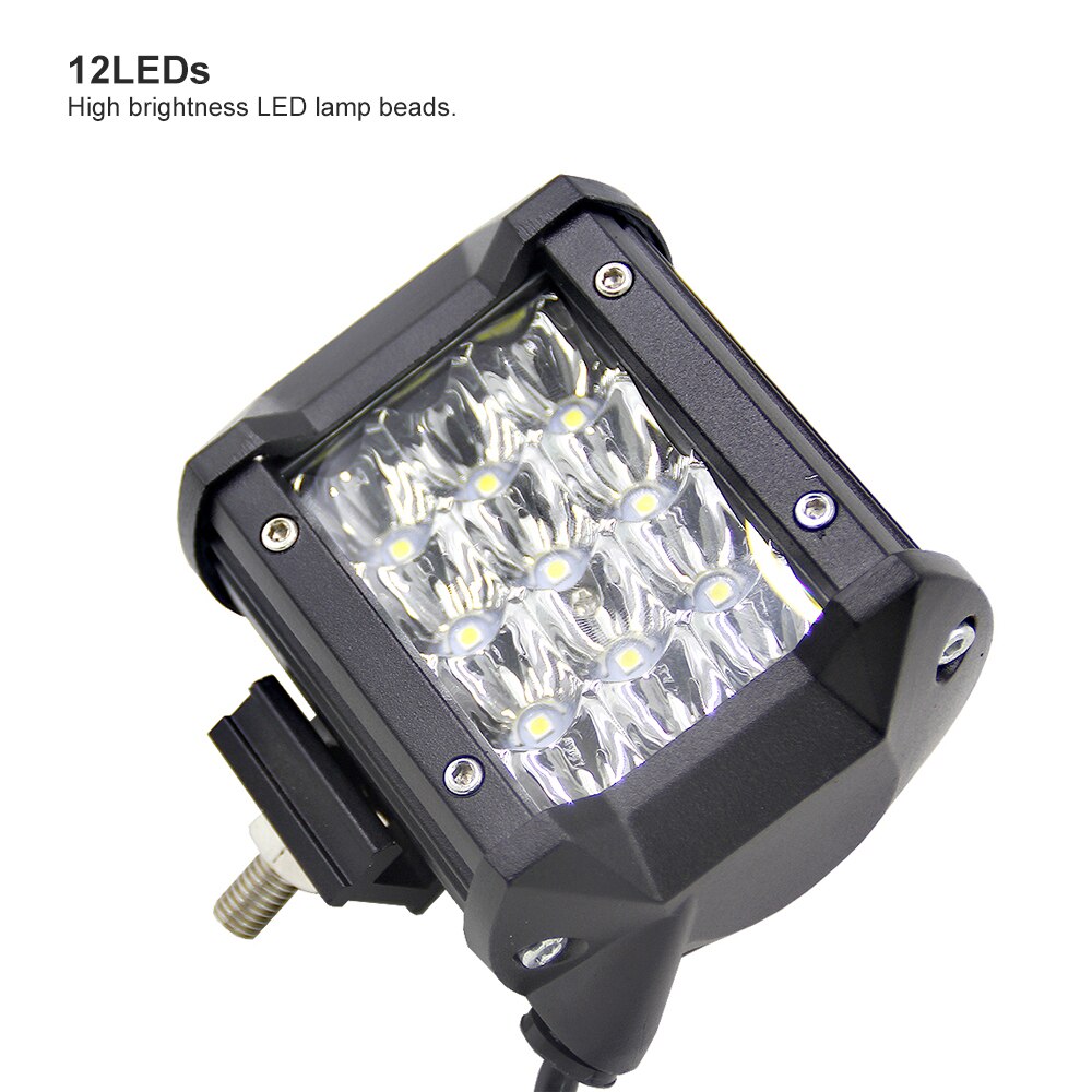 4 Inch Tri-Row LED Car Work Light Bar Spotlight 12V 24V 6000K For 4x4 4WD Offroad SUV ATV Truck Lorry Wagon