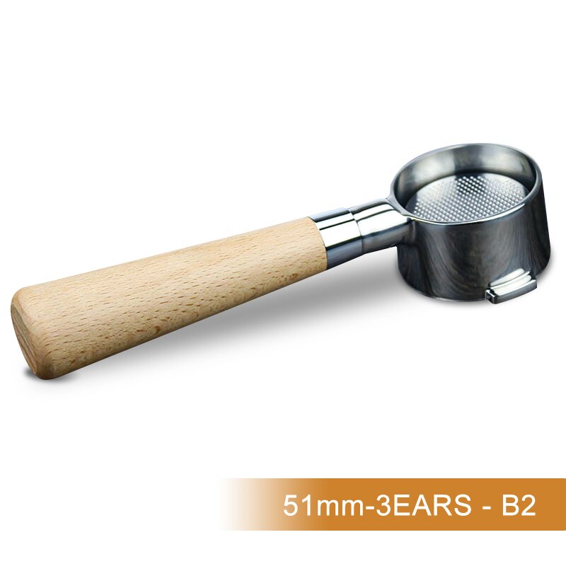 Bodemloze Filterhouder 51Mm Voor Delonghi Dedica Breville Filter Voor Koffie Machine Accessoire Filterhouder 54Mm Koffie Gereedschap: 51mm-3Ears-B2