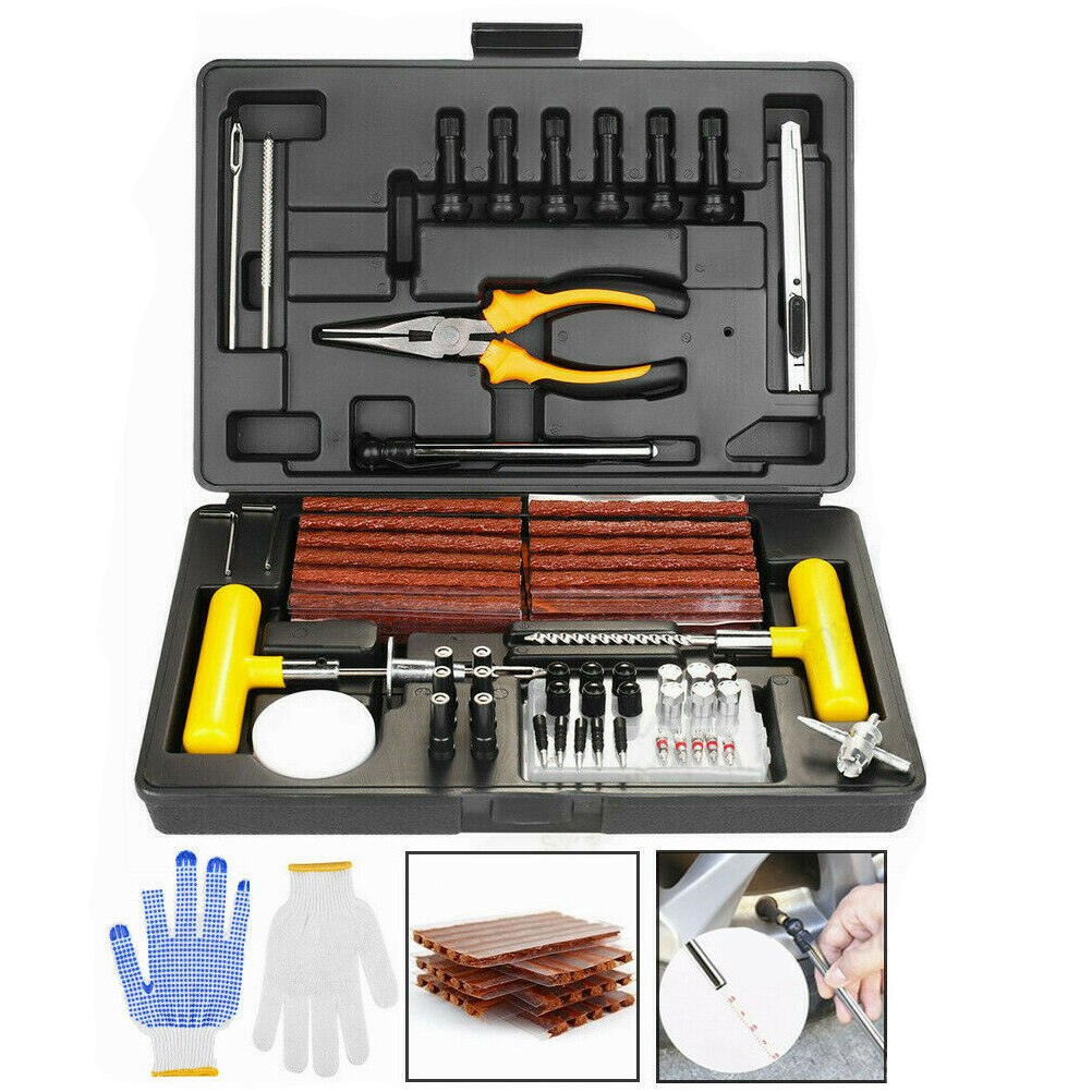 Universal 100pcs Car Van Tire Repair Tools Emergency Heavy Duty Tubeless Puncture Repair Kit Plug Car Tire Repair Tool Set Kit