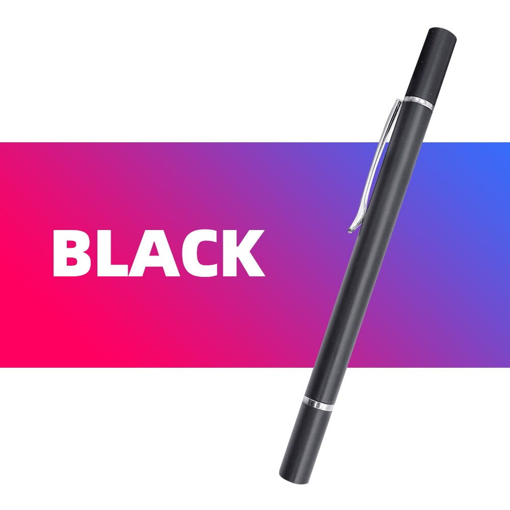 2in1 Stylus Pen for Xiaomi Samsung Drawing Tablet Pens Capacitive Screen Caneta Touch Pen Mobile Android Phone Writing Pen: black
