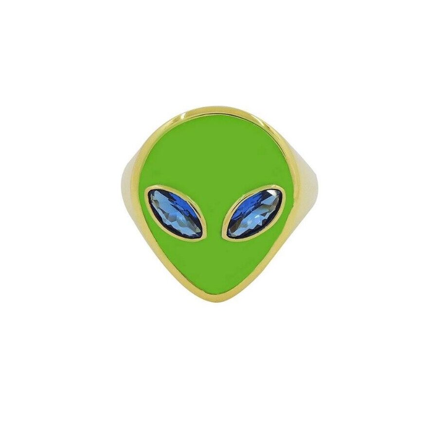 Alien ring cute rings for women female punk style jewelry hip hop jewellry: green