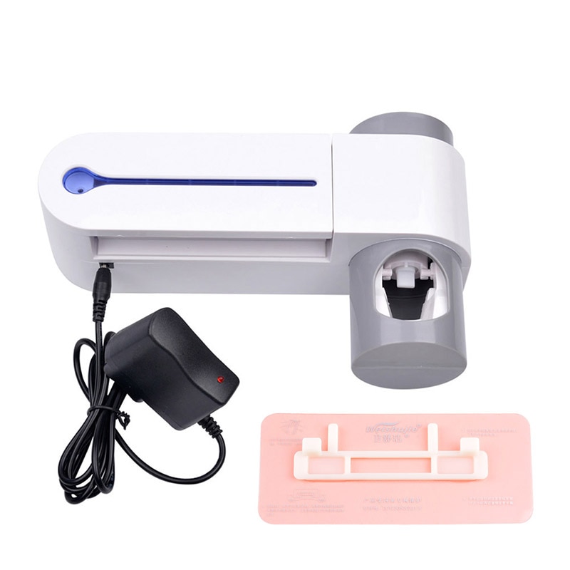 Antibakteriell uv lys ultrafiolett tannbørste sterilisator tannbørsteholder renere automatisk tannkrem dispenser squezzer 11 46