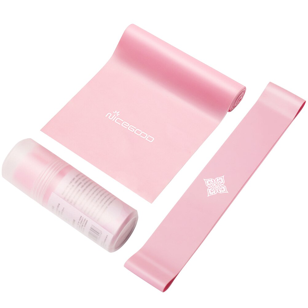 Elastisk bånd elastisk ring sæt fitness yoga modstand bånd sundhed elastik sport latex bælte pull strop pilates fitness udstyr: Lyserød