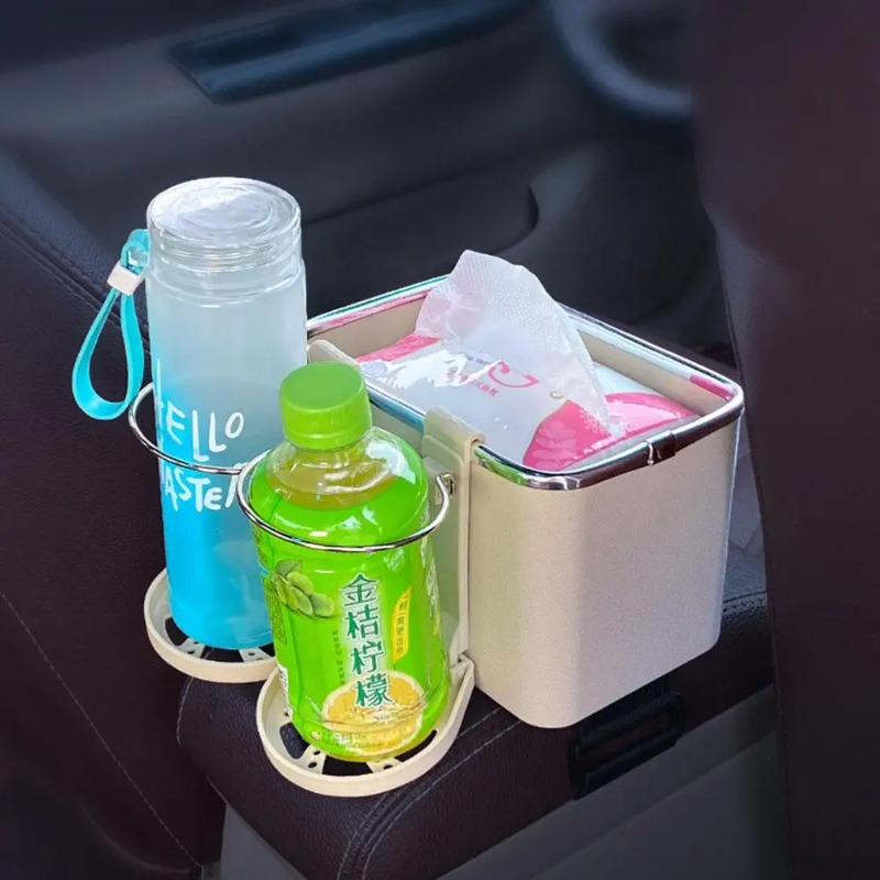 2 STUKS Auto Opbergdoos Armsteun Organisatoren Auto-interieur Opbergen Opruimen Accessoires Voor Telefoon Tissue Cup Bekerhouder