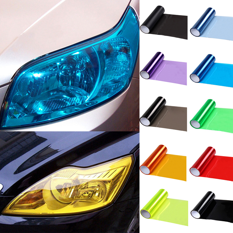 Universal Auto Headlight Protective Film Kit - UV Resistant Vinyl Wrap for Headlights & Taillights, Multi-Color Tint, Scratch