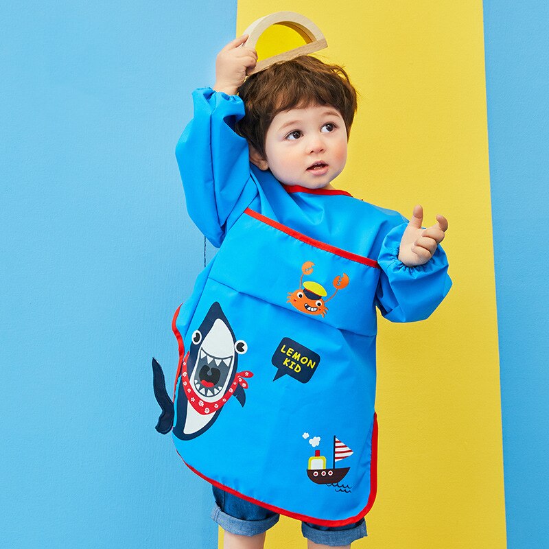 Baberos adorables para bebé, delantal impermeable de manga larga, bata babero de alimentación para niños, ropa de eructo, ropa suave para comer, Baberos Bavoir