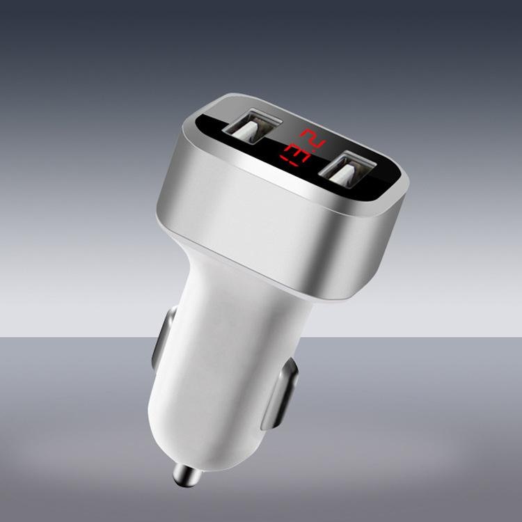 Dual USB Car Charger Fast Charging Mobile Phone Charger 12/24V Digital Display Plug Power Glow Adapter Cell Phone Car Charger