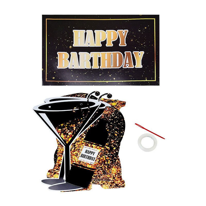 Guirnalda de papel para de cumpleaños de adultos, pancarta de color dorado y negro, de cumpleaños colgante para decoración, 18, 21, 30, 40 y 50 años