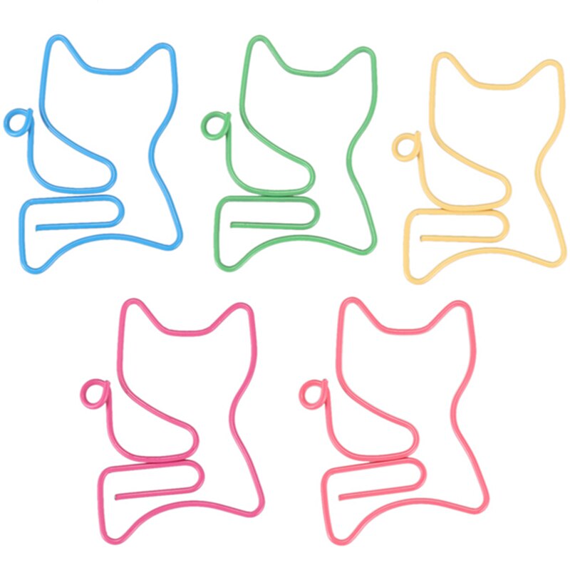 Metal Paper Clips 48 Pieces in PVC Box Cat & Horse