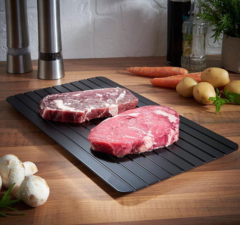 Tabla de descongelación rápida de aluminio segura sin calefacción 2 en 1 Placa de descongelación rápida para Frozens Food Meat Kitchen ToolLA412: L / style 1 0.2cm