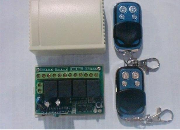 DC 12V 4CH channel RF Wireless Remote Control Switch & Remote Control System receiver and 2 transmitter