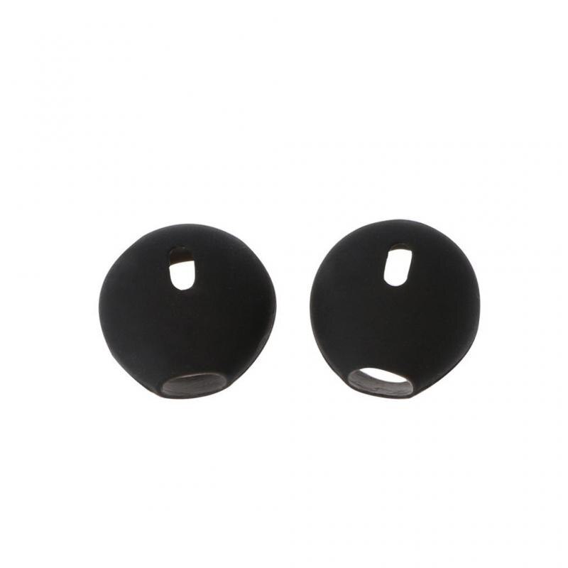 Funda de silicona blanda para auriculares, almohadillas para auriculares para iPhone, Samsung, Xiaomi, Huawei, 1 par: Black