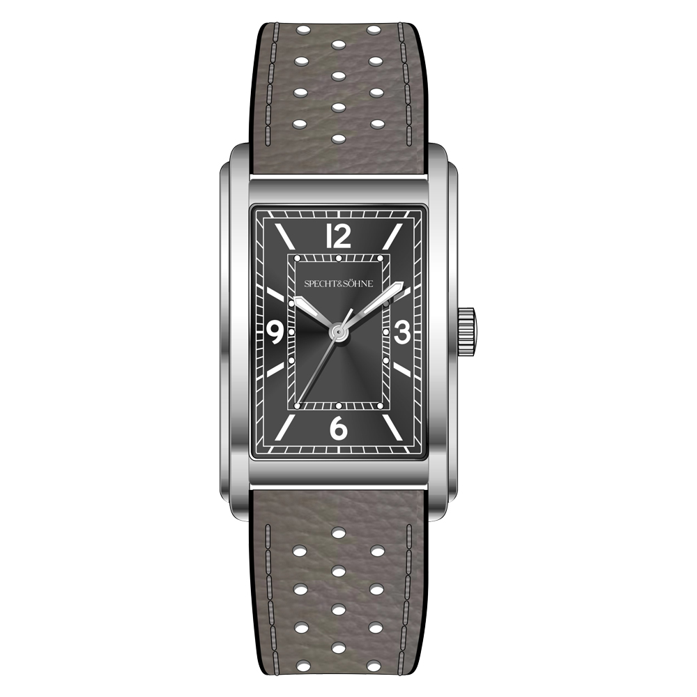 Specht & Söhne, recién llegados, reloj cuadrado de 28MM para hombre VH31 Movt, relojes deportivos ultrafinos de acero inoxidable con zafiro resistente al agua hasta 50M: Rojo