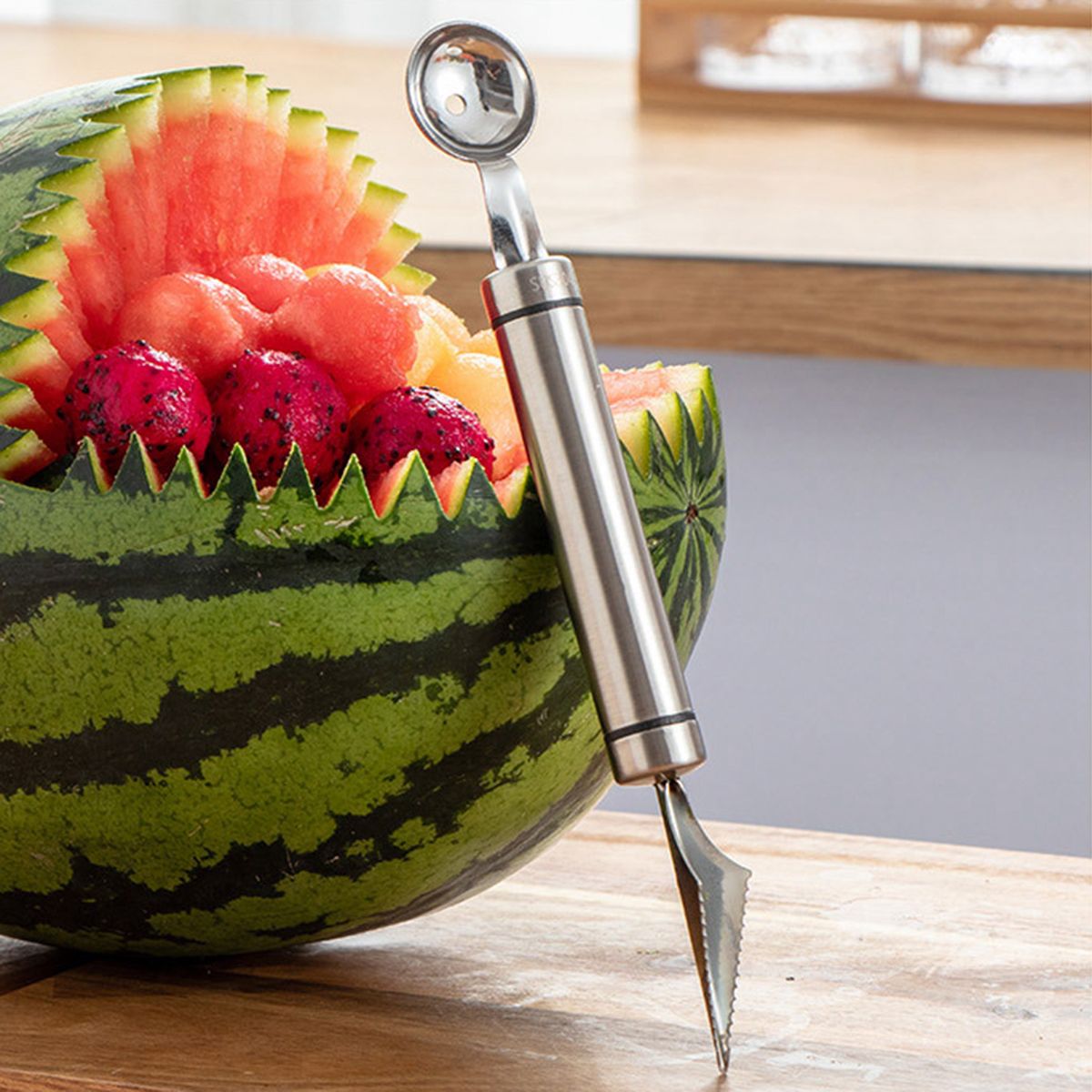 Fruit Platter Carving Knife Melon Scoops Ice Cream Scoop Watermelon Ballers DIY Assorted Fruit Slicer Tool