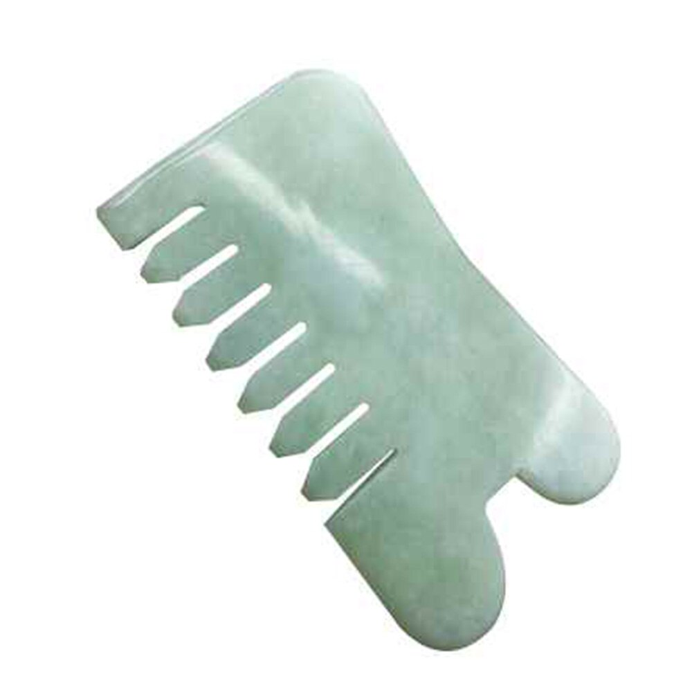 Raspador de piedra de Jade Natural para terapia de presión, cabezal de tabla de piedra Natural para masaje, peine saludable, herramienta de belleza, accesorios para el cuidado del cabello