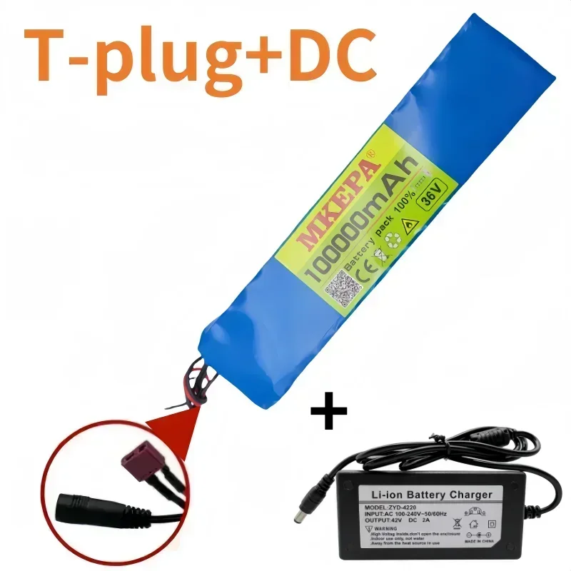 10S3P 36V 100000mAh 18650 Rechargeable Lithium Battery Power Modified Bicycle Scooter Electric Vehicle with etc: Burgundy