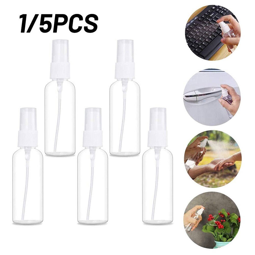 Pump 1/5pcs Refillable Atomiser Transparent Travel 50ml Clear Cosmetic