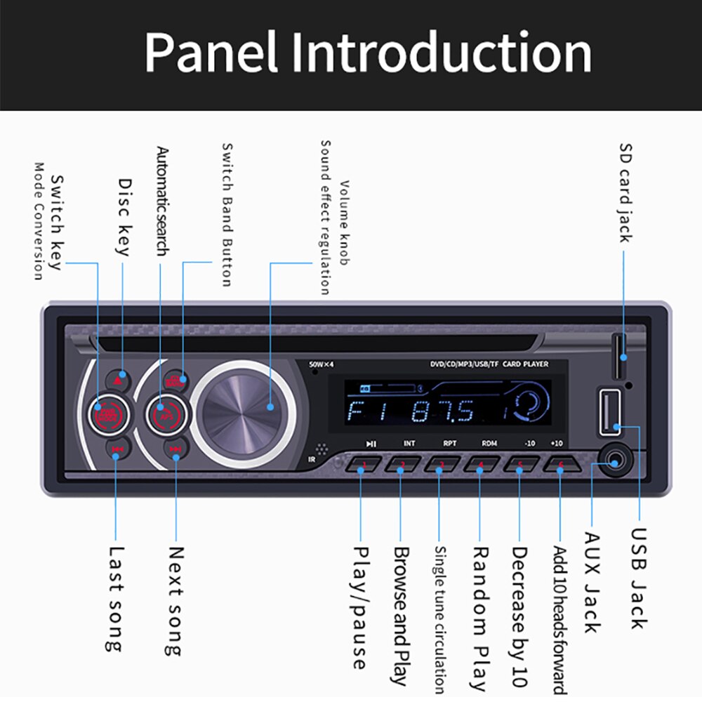 Multimedia Systeem Dvd-speler Universele Auto Radio Stereo Auto Audio Bluetooth Speler Voor Auto