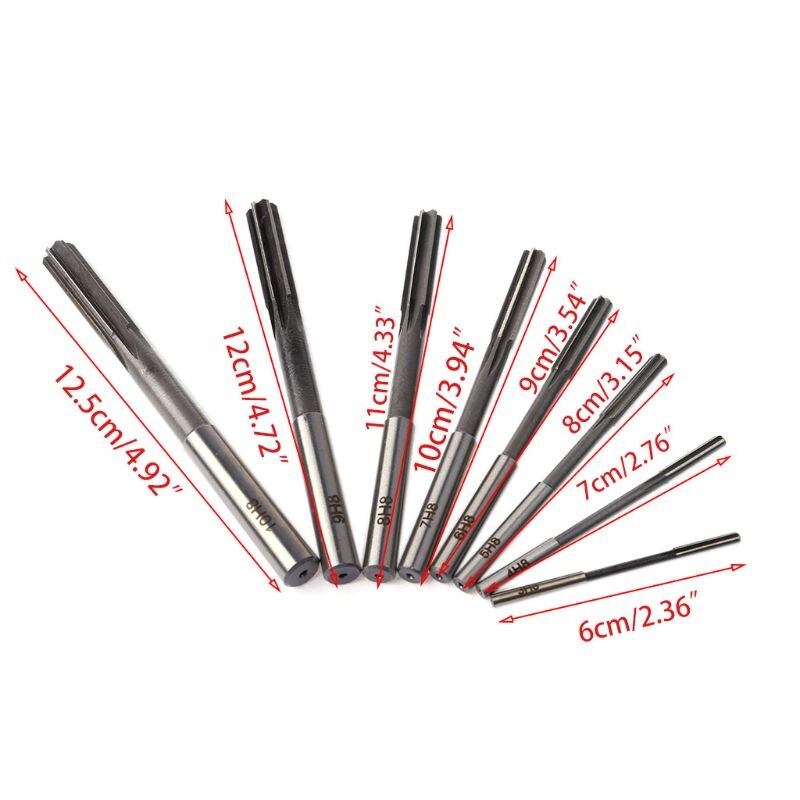 8pcs HSS H8 Straight Shank Chucking Machine Reamer Milling Cutter Tool Set 3/4/5/6/7/8/9/10mm