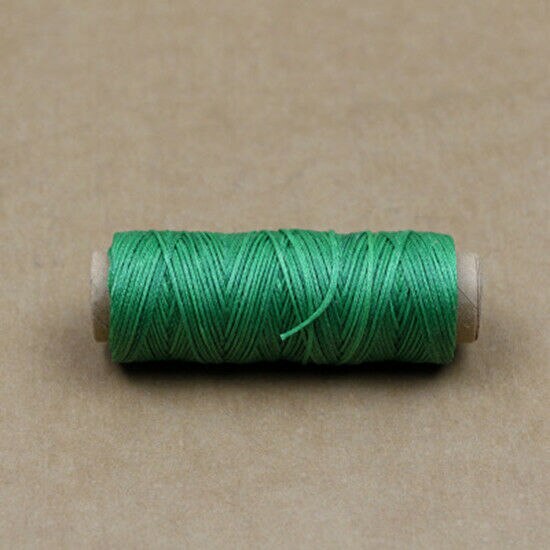 1mm Leather Sewing Flat Waxed Thread Wax String Hand Stitching Craft 50M 150D: Grass green